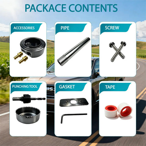 Diesel Truck Fuel Tank Sump Kit With Integrated Return And Hole Saw Includes Half Inch Fittings Seamless Install Package Contents