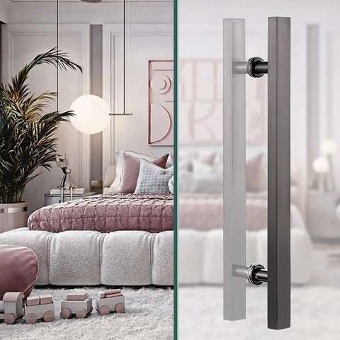 Heavy Duty Stainless Steel Door Pull Featuring Flat Black Finish Solid Construction Built Tough As Nails Perfect For Modern Glass Doors Interior Or Exterior Use