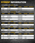 Fitment information chart for Front Or Rear Wheel Bearing Hub With Abs Fits Chevy Equinox Malibu Impala 5 Lug GMC Terrain Buick LaCrosse Regal Cadillac XTS CTS Saab 9 5 Replace 513288