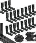 All In One 20 Piece Aluminum Extrusion L Bracket Kit For 2020 And 2040 V Slot T Slot Frames With Screws Storage Box And Wrench