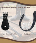 Genuine Leather Spur Straps 2 Pack For Men And Women Durable Premium Horse Riding Gear With Quick Release Aluminum Buckles