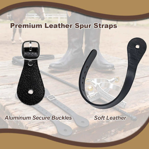 Genuine Leather Spur Straps 2 Pack For Men And Women Durable Premium Horse Riding Gear With Quick Release Aluminum Buckles
