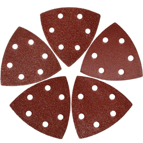 3.5 Inch Triangular Oscillating Multi Tool Sanding Pads With Hook And Loop Aluminum Oxide Assorted Grits 60 80 100 120 240 20 Pieces Each Pack Of 100 Pro Grade For Fast Wood Smoothing And Fine Finishes