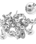 Set Of 20 Metal Thumb Nuts For Hurricane Shutters With Washered Backplates, Storm Shutter Fasteners, One Quarter Twenty Thread