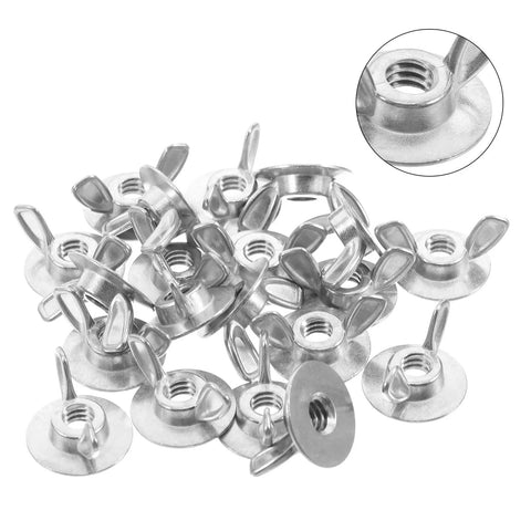 Set Of 20 Metal Thumb Nuts For Hurricane Shutters With Washered Backplates, Storm Shutter Fasteners, One Quarter Twenty Thread