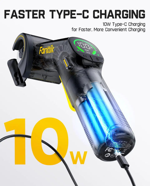 C10 Pro BowGuide Electric Cardboard Cutter Cordless Scissors With LED Display showing Type-C charging