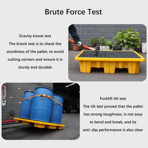 Anti Slip Oil Spill Containment Tray For Workshops And Garages, Durable Polyethylene Platform Testing with Gravity and Forklift