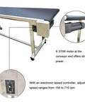 PVC Belt Conveyor With Stainless Steel Frame Heavy Duty 177 Inch Long By 11.8 Inch Wide Adjustable Speed Electric Conveyor With Double Guard Rails Non Slip Rubber Base Support Roller And 110 Lb Load Capacity showing 370W motor and speed controller