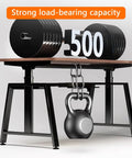 Manual Height Adjustable Standing Desk With Keyboard Tray displaying strong load-bearing capacity with weights.