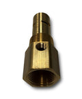 Brass air compressor in-tank check valve, 3/4 in x 3/4 in, hex body, close-up view