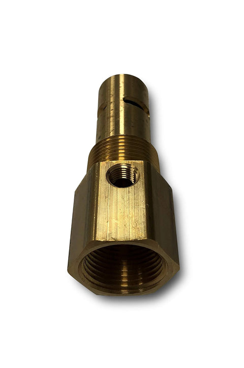 Brass air compressor in-tank check valve, 3/4 in x 3/4 in, hex body, close-up view