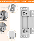Hidden Door Hinges 2 Pack Adjustable Concealed Hinges Load Bearing 110 Lbs Heavy Duty Pivot Hinge with zinc alloy material