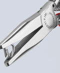 Close-up of Pro Grade 7 Inch Hog Ring Upholstery Pliers for Automotive Seats and Trim Heavy Duty Tool with easy clip insertion.