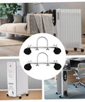 Built Tough 360 Degree Swivel Caster Wheels 2 Pack For Oil Filled Radiators And Electric Heaters With U Shaped Hook Brackets Carbon Steel Black Casters For Easy Mobility on white radiator