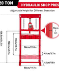 Beefy Heavy Duty Hydraulic Shop Press For Bending Straightening And Stamping Adjustable Floor Model With Stamping Plates