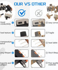 Comparison chart of SPDT Micro Slide Switch Kit 1P2T highlighting good conductivity, durability, and lifespan compared to others.