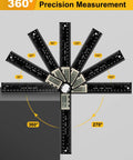 Heavy Duty Digital Protractor And Angle Finder With Bright LCD Screen showing 360 degree measurement angles for woodworking.