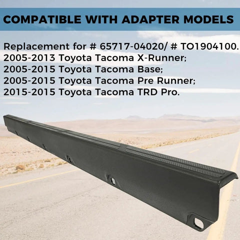 Tailgate Molding Cover Cap for Toyota Tacoma 2005 2015 Replacement 65717 04020 TO1904100 black plastic top protector