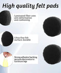 Lock Tight Adhesive Felt Pads For Furniture Legs 312 Pack Round Cabinet Bumpers with laminated fiber core and adhesive backing.
