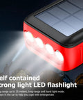 Close-up of 63200mAh Solar Power Bank With Dual Outputs And Inputs Hand Crank Emergency Charger Built In 4 LED Flashlight