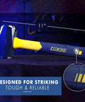 Rock Solid 3 Pound Forged Steel Sledge Hammer Built Like A Tank For Demolition Chipping And Concrete Removal Featuring smooth handle and striking surface.