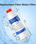 Replacement Water Filter Compatible With 51300C EWF3000 EZH2O Bottle Filling Stations Easy Install Smart Chip ERF750 51299C 55898C 3000 Gallon Capacity 1 Pack Bundle shown with dimensions