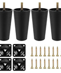4 Pack 4.6 Inch Plastic Sofa Legs With M8 Screws, Tapered Replacement Furniture Feet For Sofas Couches Chairs Desks And Beds