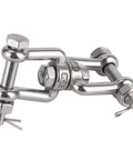 Heavy Duty 304 Stainless Steel Anchor Swivel Shackle With Smooth Rotating Action For Boats And Ground Tackle Rope Connectors shown from above.