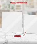 Screwless Two Gang Blank Wall Plate Cover For Outlets And Devices White Polycarbonate Thermoplastic UL Listed Child Safe 4.68 by 4.73 Inches Glossy Finish displayed on marble surface