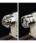 4 Inch Nickel Plated Wood Lathe Chuck Set For One And One Quarter Inch 8 TPI Threads Includes Round And Large Round Jaws CNC Machined Parts