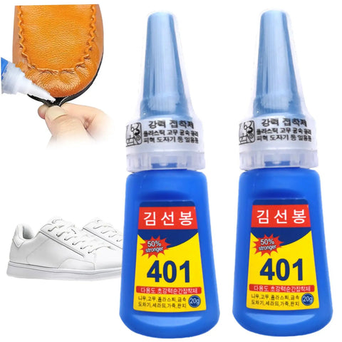 Two Pack 401 Super Glue For Nails Shoes Metal And Plastic Repair High Viscosity Fast Bonding Liquid Adhesive 20ml Each