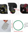 Dual Pack Swivel Replacement Suitcase Wheels Heavy Duty Luggage Casters For Ultra Smooth Rolling Travel Gear Fix Quick Snap Dual Side Caster Set, detailed dimensions and parts shown.