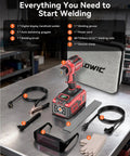 Badass Lightweight 110V Handheld Arc Welder Delivers Knockout 200A IGBT Power With An Easy LCD Screen And Three Killer Modes For Smooth Stick Welding On Steel And Iron Diy Jobs Today, complete kit with gloves, welding rods, and tools.