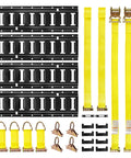 E Track Tie Down Kit With Four Rails And Twenty One Accessories For Garages And Trailers Includes Two Ratchet Straps