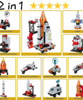 Space Rocket STEM Building Kit for Kids Ages 7 to 14 566 Plus Pieces to Build Your Own Rocket Ship Awesome Kid Friendly Hands On Educational Science Toy for Boys and Girls Perfect Christmas or Birthday Gift, 12-in-1 builds