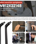 Black Refrigerator Door Handles 2 Pack Set For GE Refrigerators Replacement Kit WR12X22183 showcase with repair scenarios.
