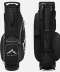 Front and side view of black 14 Way Golf Stand Bag For Men And Women With Stand Feature Lightweight And Durable Golf Club Bag