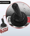 Close-up of Waterproof 12V SPST Toggle Switch For Marine Boats And Auto Beefy Built To Last 2 Pin ON Off With Boot Cover