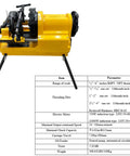 Heavy Duty Electric Pipe Threader Machine With Npt And Bspt Dies for half to four inch pipe, 750 watt, 220v motor, detailed view.