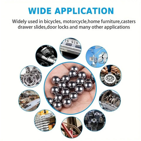304 Stainless Steel Precision Bearing Balls Set, 12 Sizes, Smooth Finishes, 600 Pieces For Bicycle Bearings And DIY Projects, Rust Resistant Beefy Pro Grade Ball Assortment Kit used in bicycle and drawer slide applications