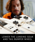 Man admiring Iconic Concorde Model Aircraft Building Kit For Adults with realistic details and functional landing gear