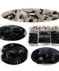 Aluminum Extrusion Hardware Kit For 4040 And 4080 Frames, M8 Bolts And T Slot Nuts, 120 Pcs Black Finish in plastic box
