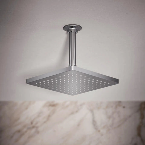 Honesty Square Rain Shower Head 8 Inch, 2.5 GPM Wide Coverage, Polished Chrome Finish, ceiling mounted view