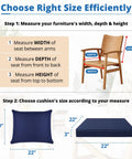 Measurement guide for Outdoor Chair Cushions Set For Patio Furniture 22 By 22 Inch Deep Seat Cushion And 22 By 19 Inch Back Pillow