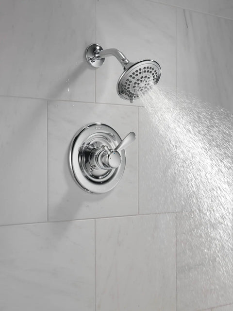 Classic Shower Faucet With Separate Temperature And Volume Controls, Single Handle Chrome Finish spraying water