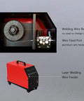 Close-up of the wire feed port and wire reel of the Straight Up Badass 3000W Double Wobble Laser Welder Machine 4In1.