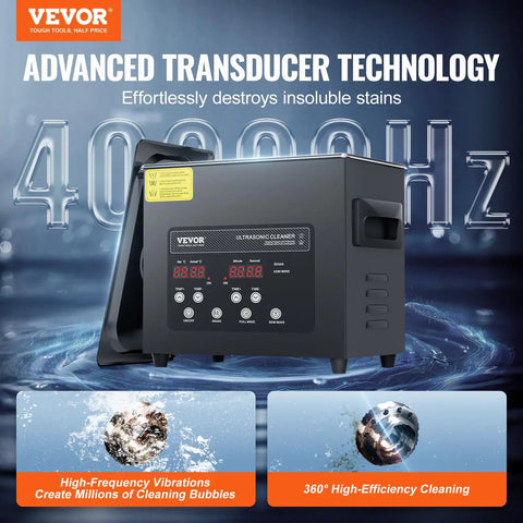 3 Liter Ultrasonic Cleaner Machine With Digital Screen And Integrated Heater, 40khz power, advanced technology showcasing controls.