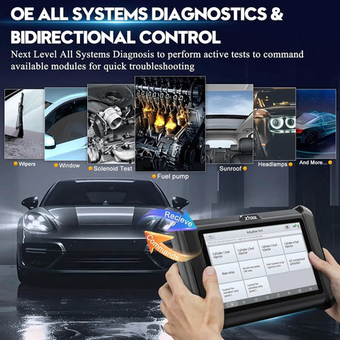 Hands holding a Wireless OBD2 Scanner For Cars With AI Assisted Bidirectional Scan Tool 2026 Upgrade ECU Coding 39 Plus Resets CAN FD DoIP