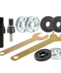 Drill To Angle Grinder Adapter Set With 6mm And 10mm Arbors, Mandrel Adapter, Three Replacement Flange Nuts And Spanner Wrench