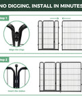 Heavy Duty Outdoor Garden Fence For The Yard, 40 Inch High By 36.2 Foot Long Metal Animal Barrier For Dogs installation steps